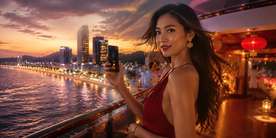 Người dùng Đà Nẵng đặt cược thể thao trực tuyến tại bãi biển buổi chiều