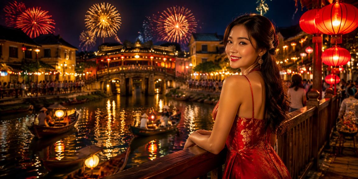 Người dùng Hội An thử game mới trực tuyến tại chợ đêm với điện thoại