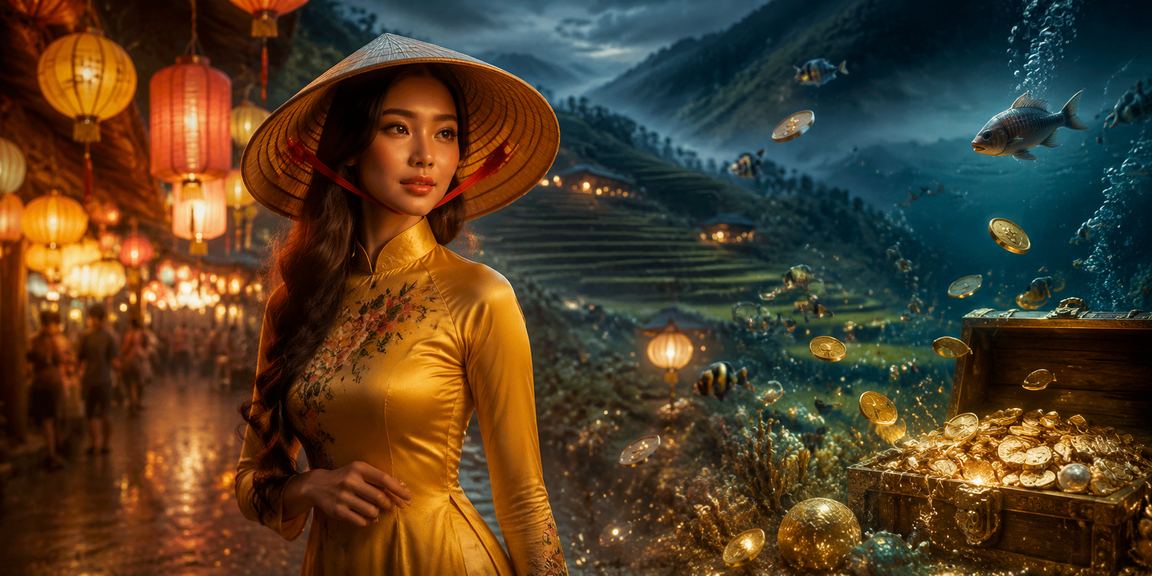 Người dùng Hội An đội nón lá tham gia cá cược casino trực tuyến buổi tối