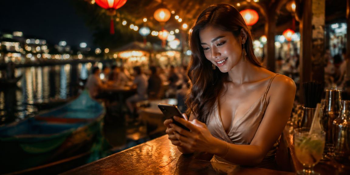Nhóm bạn trẻ Mũi Né thưởng thức trò chơi bài tại 2667 vào buổi tối chợ đêm
